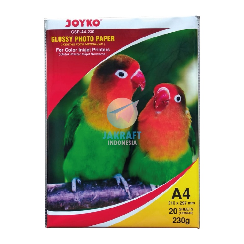 

MEGA 2 Lembar Kertas Foto A4 Tebal JOYKO 23 Gr Gsm Gram Glossy Photo Paper GSPA423