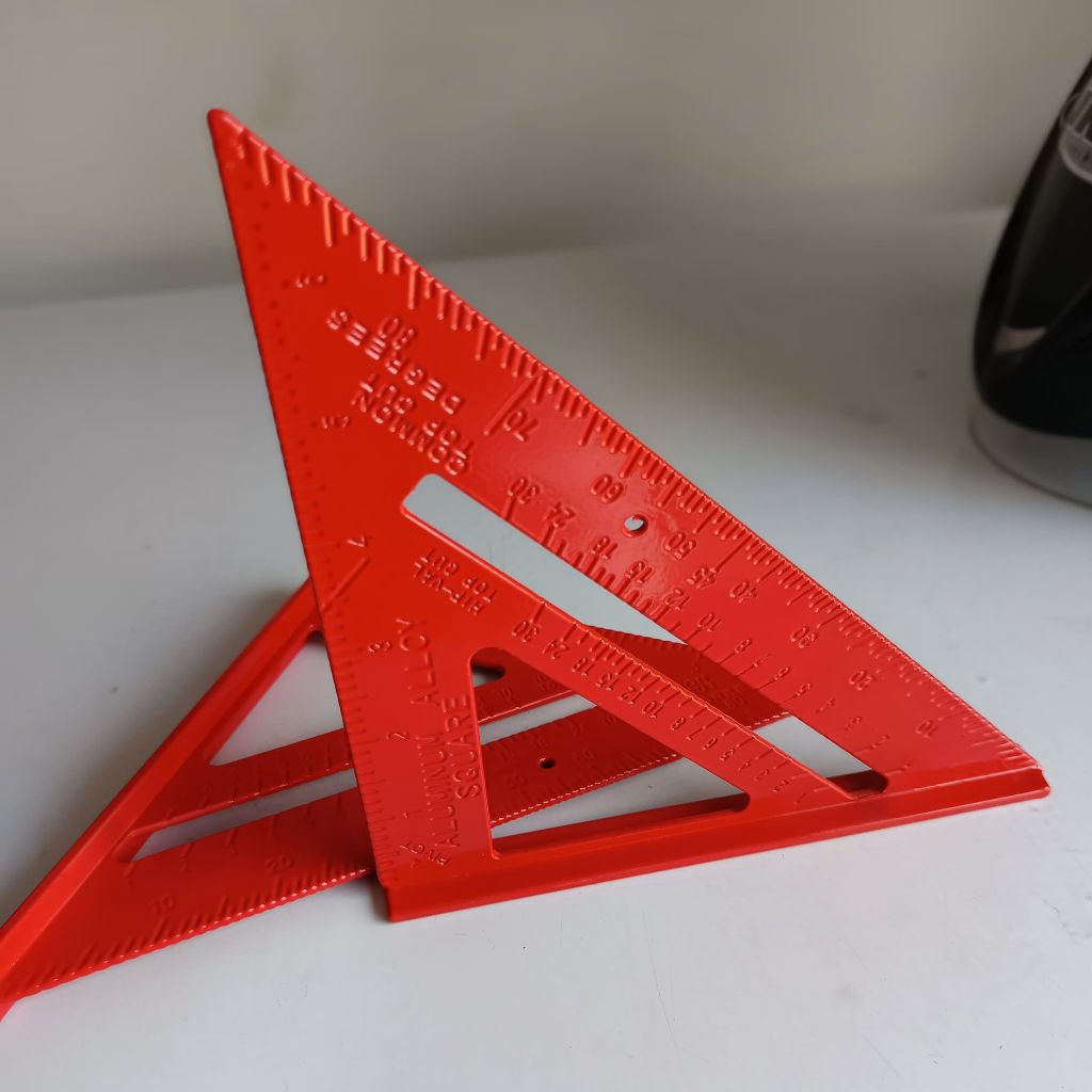 Lebih Murah Paket Penggaris Siku L/Penggaris Siku Segitiga Waterpass 12" Dan Penggaris Segi Tiga 7"