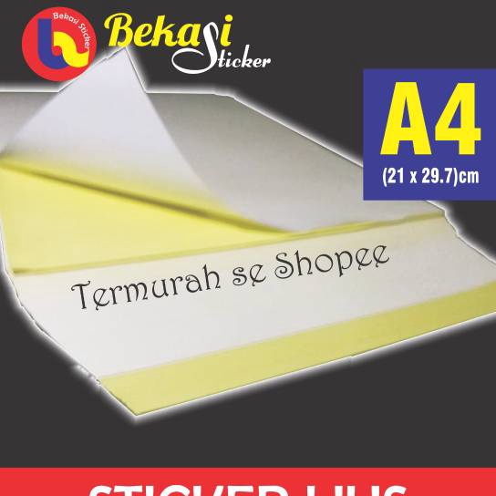 

HJ6 stiker hvs doff A4 1 pak 1 lembar relis kuning