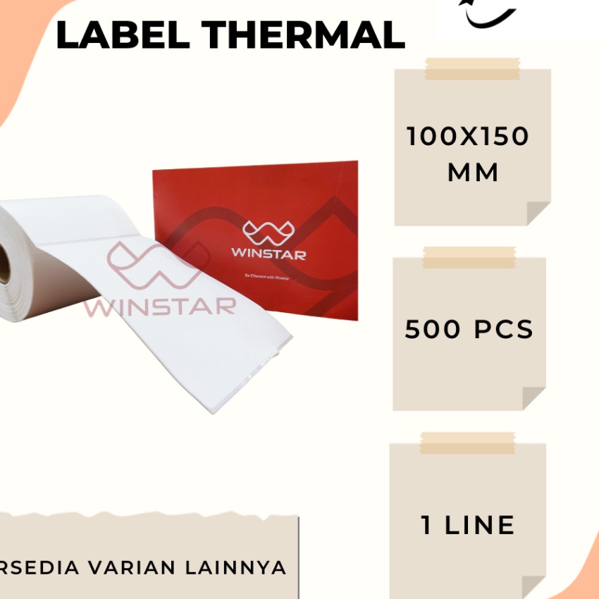 

KP8 LABEL STICKER THERMAL 1 X 15 BARCODE 1X15 UKURAN A6 ONSHOP