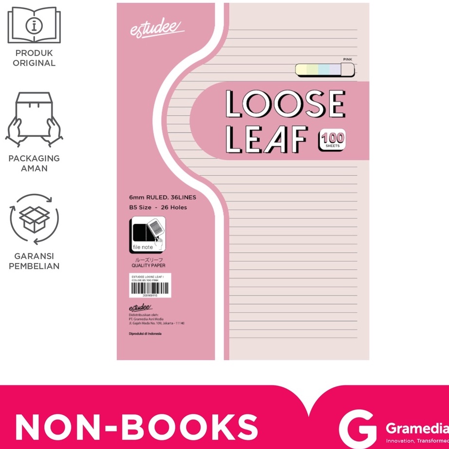 

Tawaran ESTUDEE LOOSE LEAF I COLOR B5 1 PINK