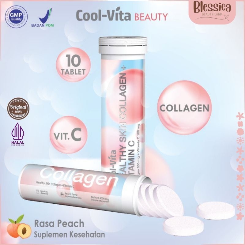 Coolvita Healthy Skin Collagen Effervescent Cool Vita Tube Isi 10 Minuman Vitamin C Collagen Eceran 