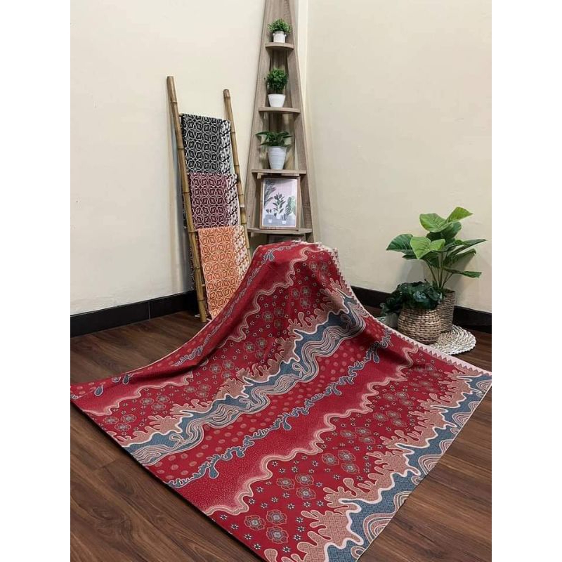 Kain Batik Solo Katun premium akar truntum merah