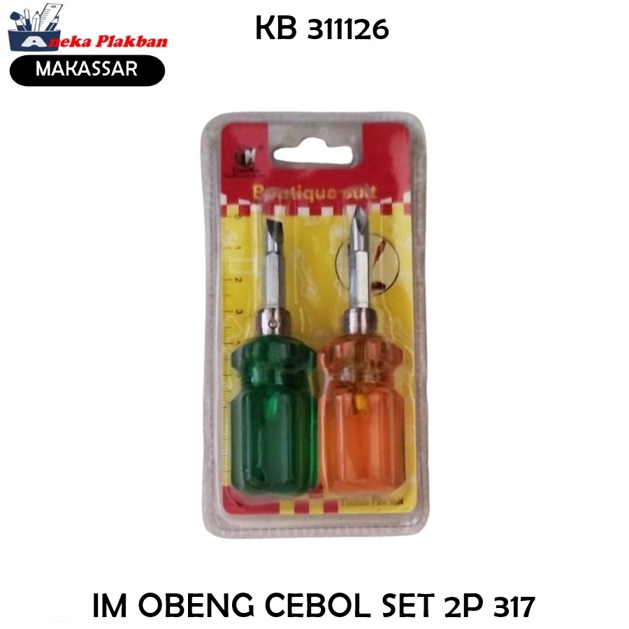 [SET/2PCS] OBENG PENDEK 2 SISI