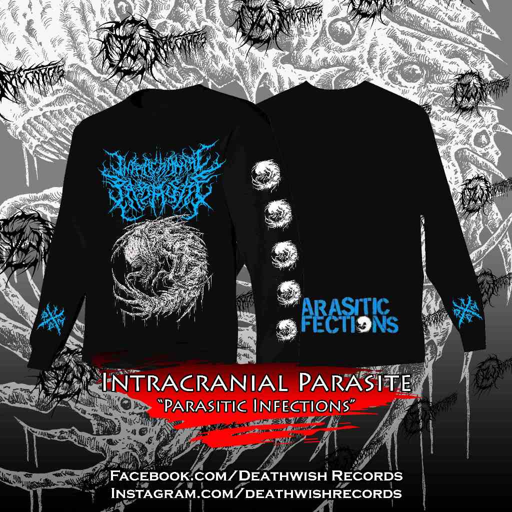 Intracranial Parasite Long Sleeve Ideologi Penyesatan / Kaos Band / Baju Metal Rock