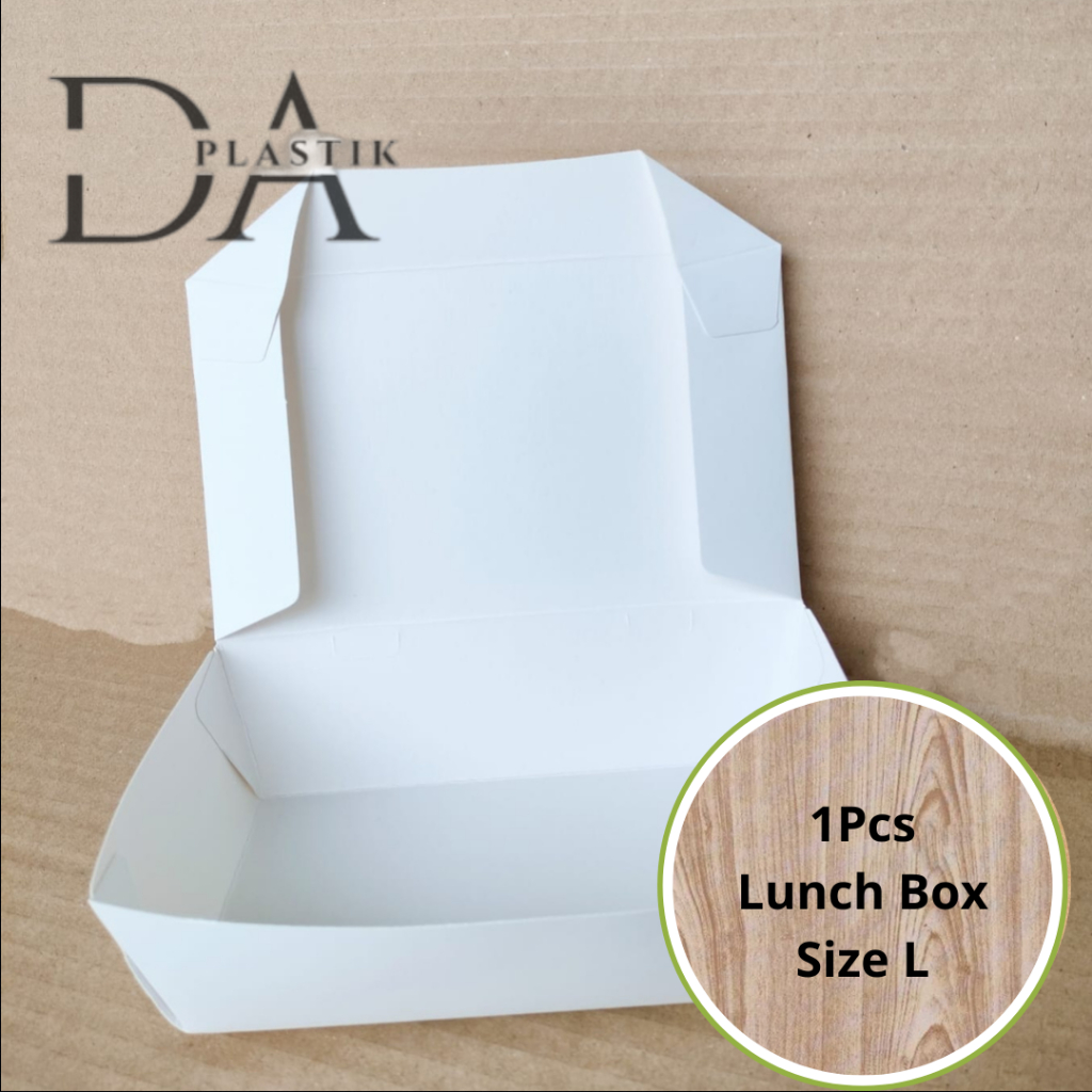 1PCS Lunch Box Putih Ukuran L | Kotak Nasi | Kotak Kue | Box nasi