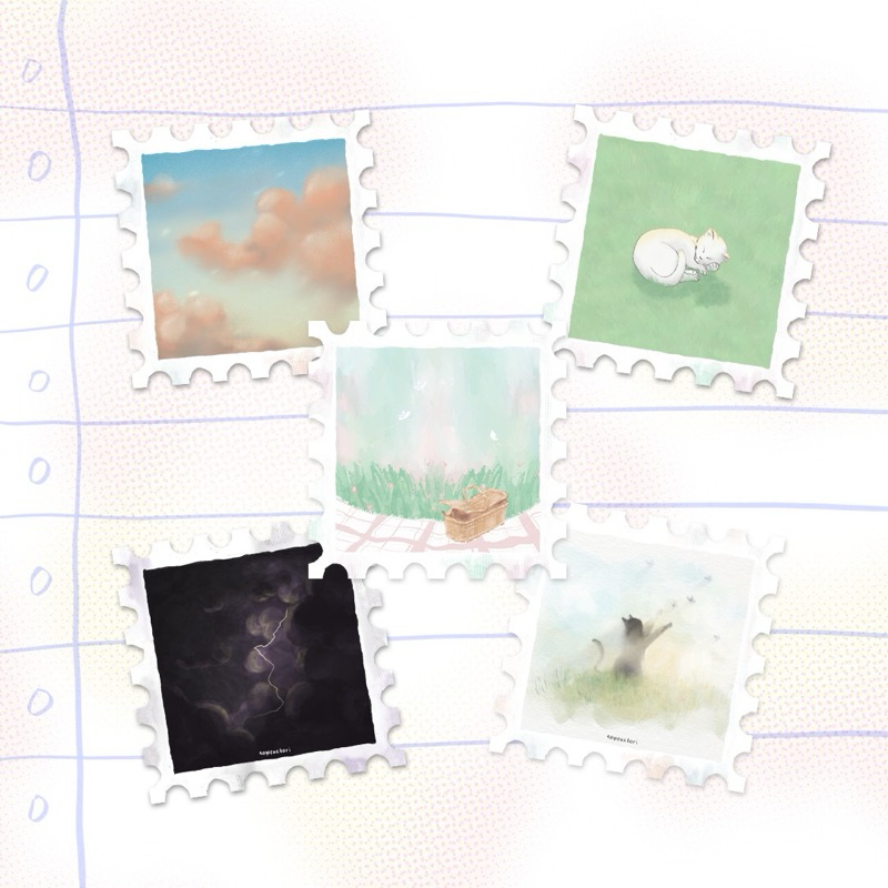 

Stamp Series Sticker | cat, sky | toyi factori