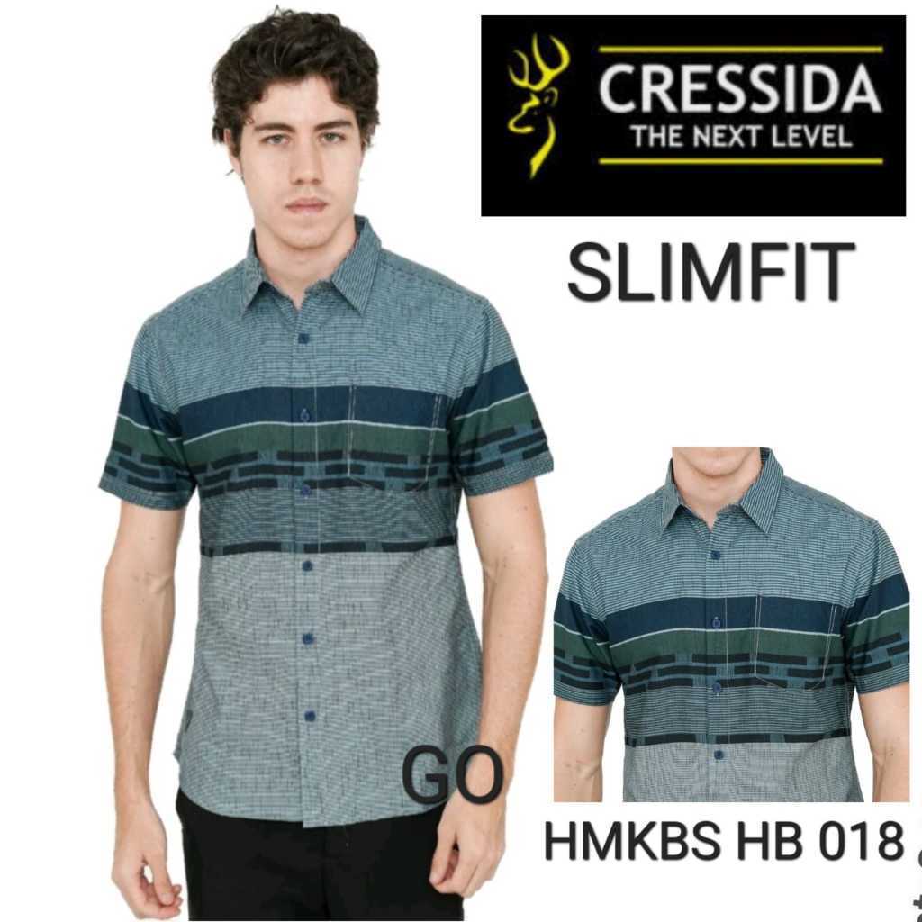 gof CRESSIDA KEMEJA PRIA SLIMFIT Kemeja Casual Kemeja Lengan Pendek