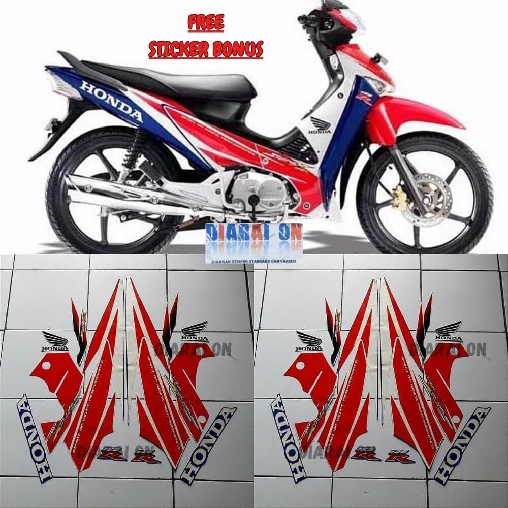 Striping Stiker Honda Supra X 125 R 2006 - Supra X 2006 Merah Biru Murah