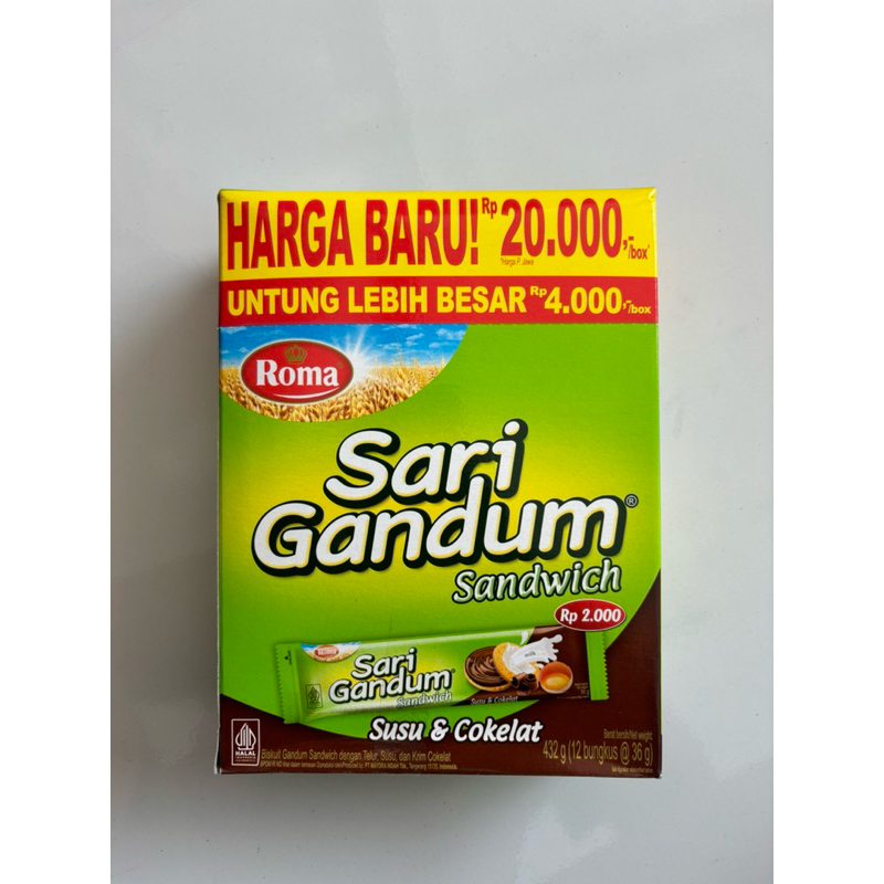 

ROMA SARI GANDUM COKLAT 36g (2000) 1 BOX