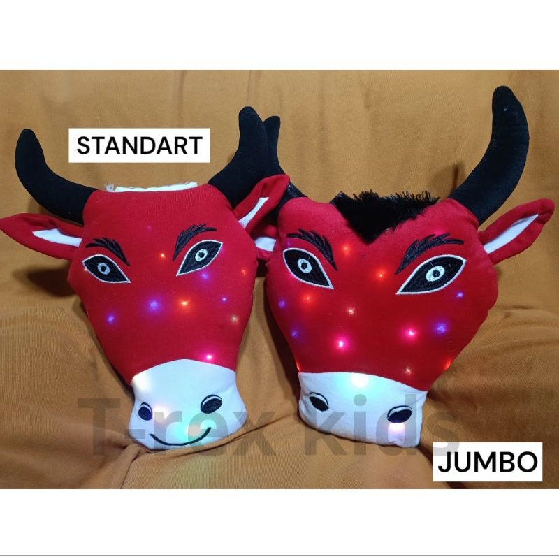 BONEKA BANTENG LAMPU / BONEKA KEPALA BANTENG / BONEKA MBEROT LAMPU