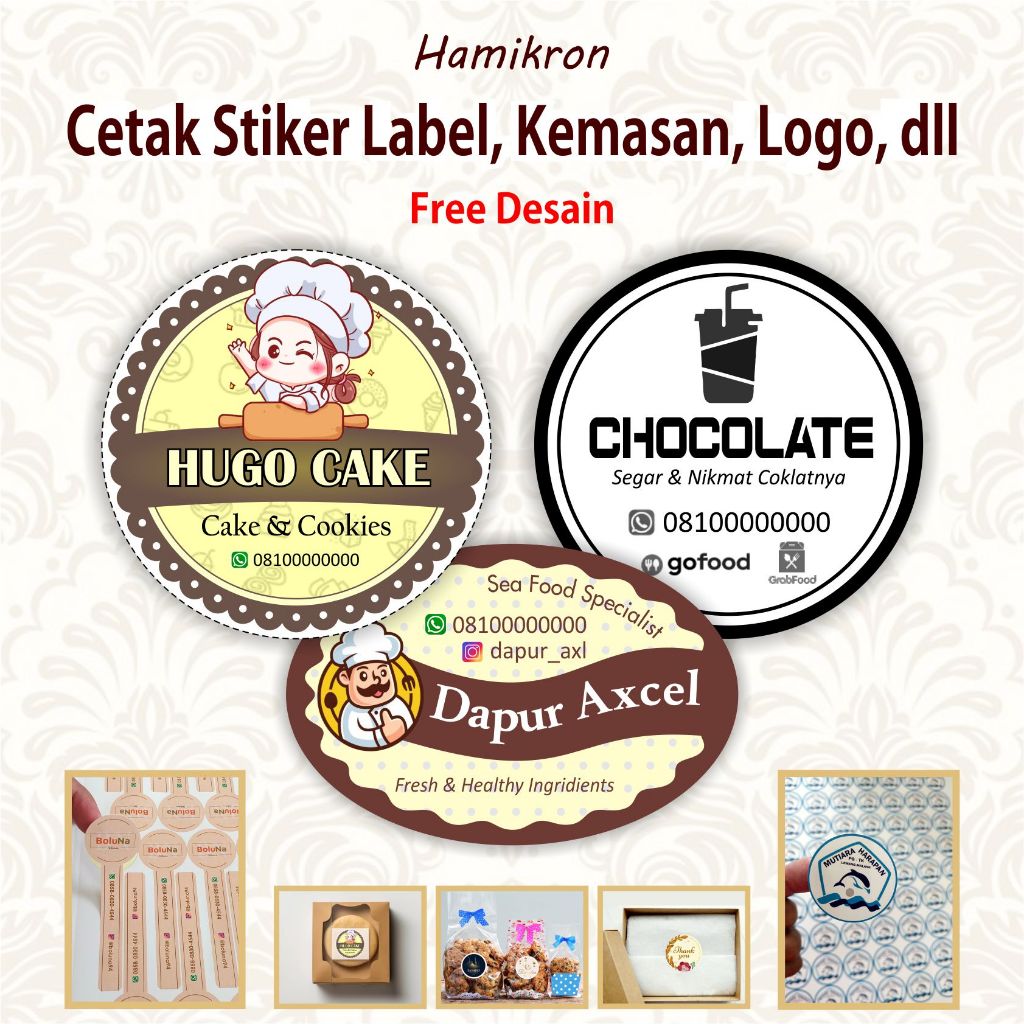 

[Free Design] Cetak Stiker Kemasan, stiker label produk, stiker minuman, kosmetik, dll