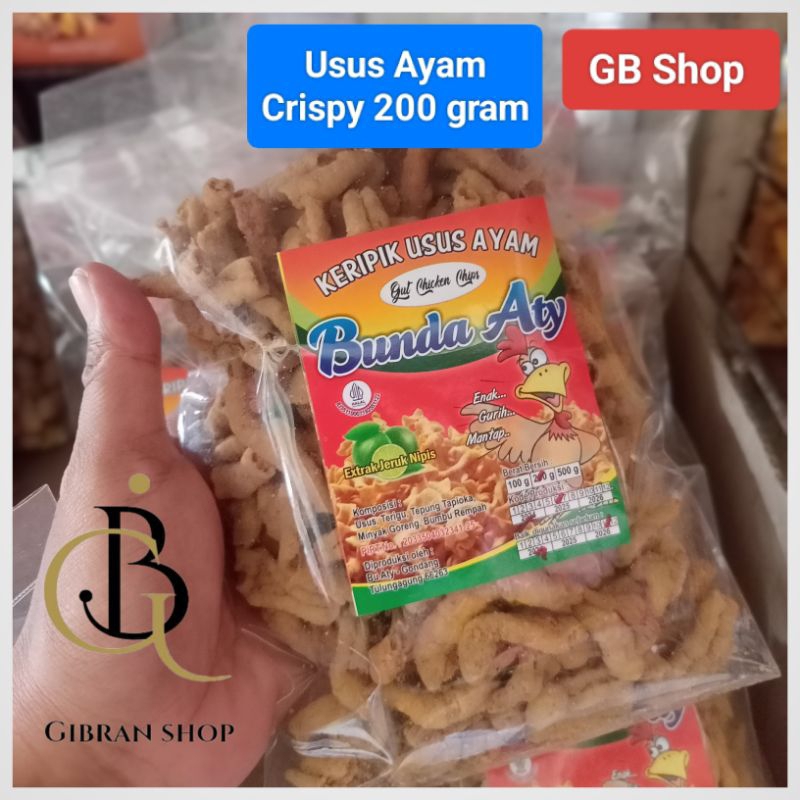 

keripik usus Ayam Crispy dalam kemasan 200g