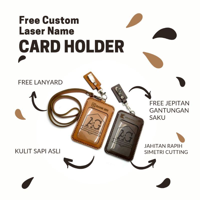 

ID CARD HOLDER KULIT ASLI| FREE LASER NAME (CUSTOM)