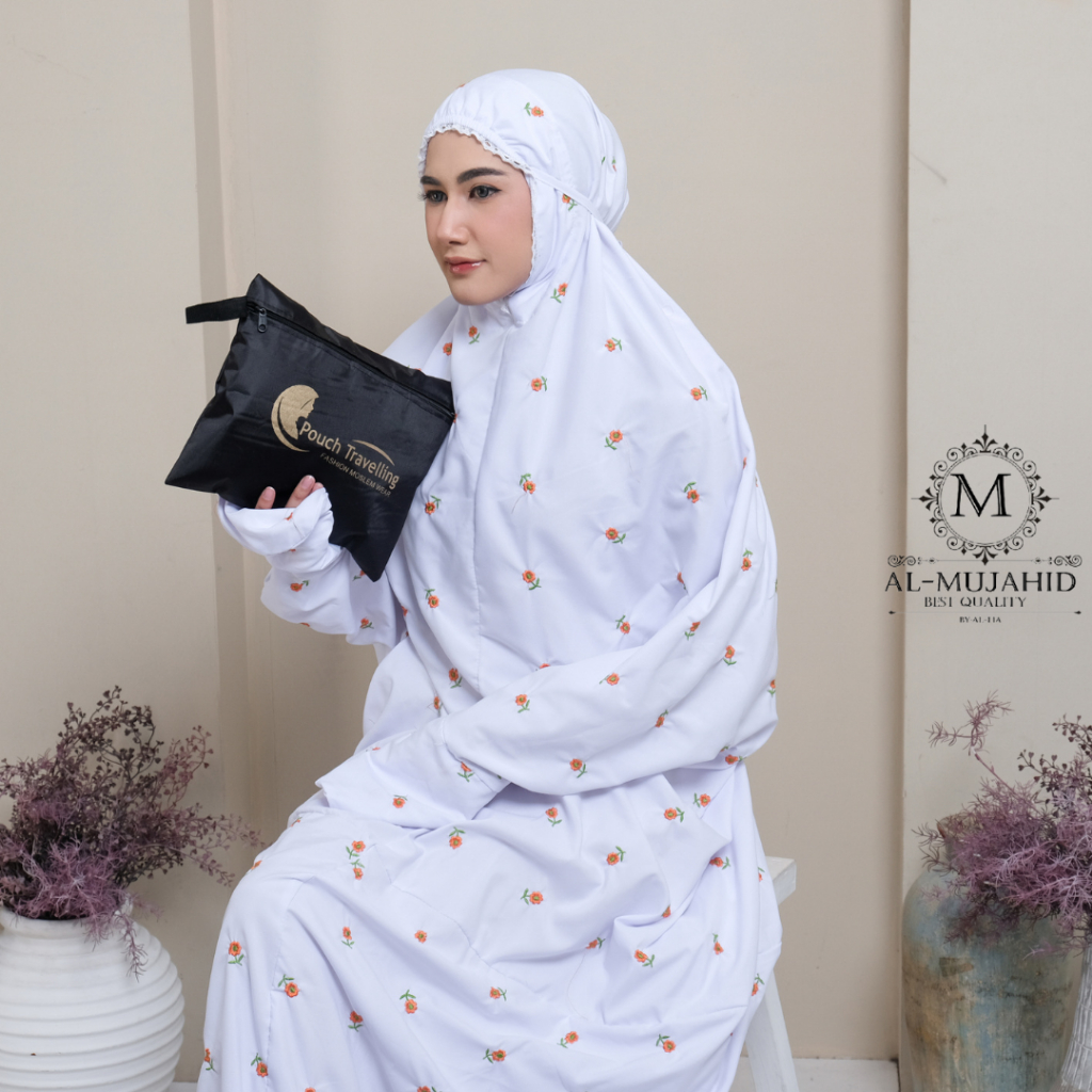 Mukena Mukenah Terusan Remaja Dewasa Jumbo putih