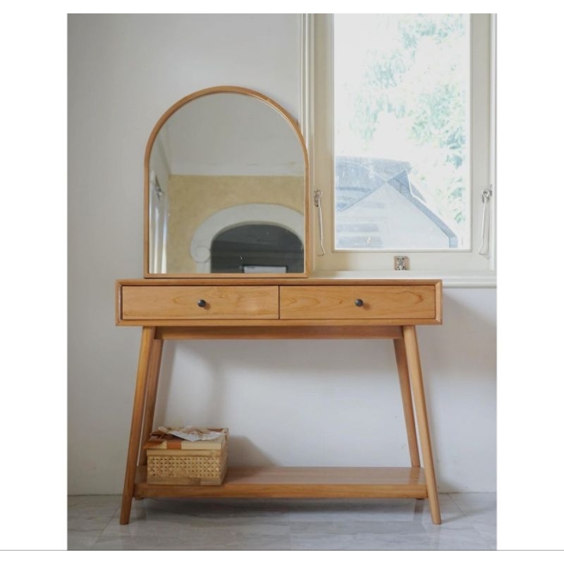 tolet / meja rias kaca cermin kaca rias meja konsol