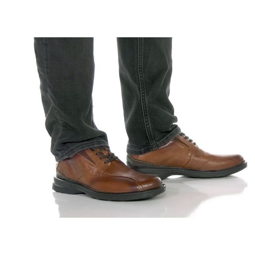 Clarks Gessler Lace Dark Tan Shoes Original