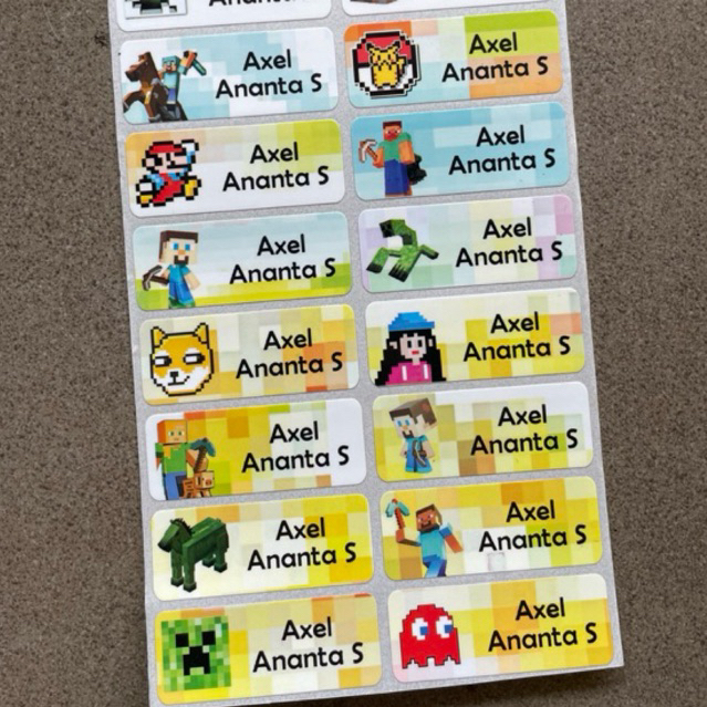 

Stiker Label Nama Anak Waterproof Tahan Air - Size L