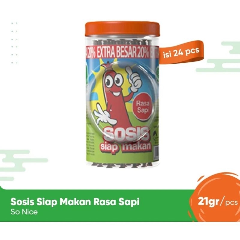 

sosis so nice rasa sapi toples isi 24 pcs