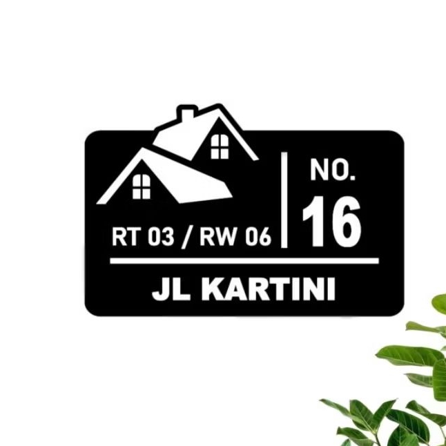 PAPAN NOMOR RUMAH ACRYLIC TEMPEL | TULISAN NOMOR RUMAH