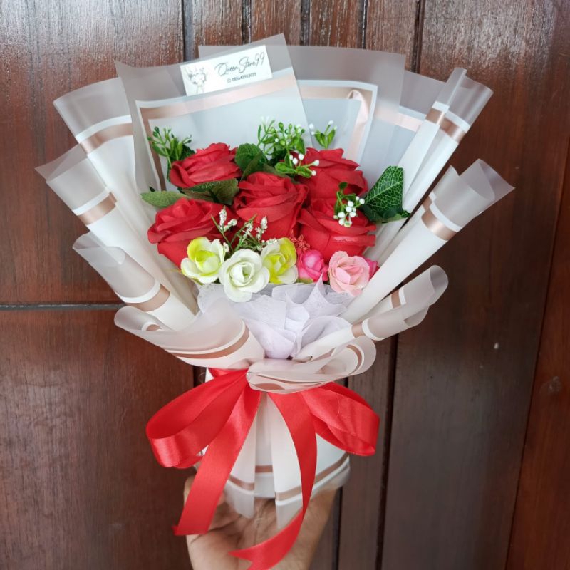 

[ Bisa COD ] Buket Bunga Artificial Merah // Buket Murah // Buket Wisuda // Hadiah // kado // Hampers