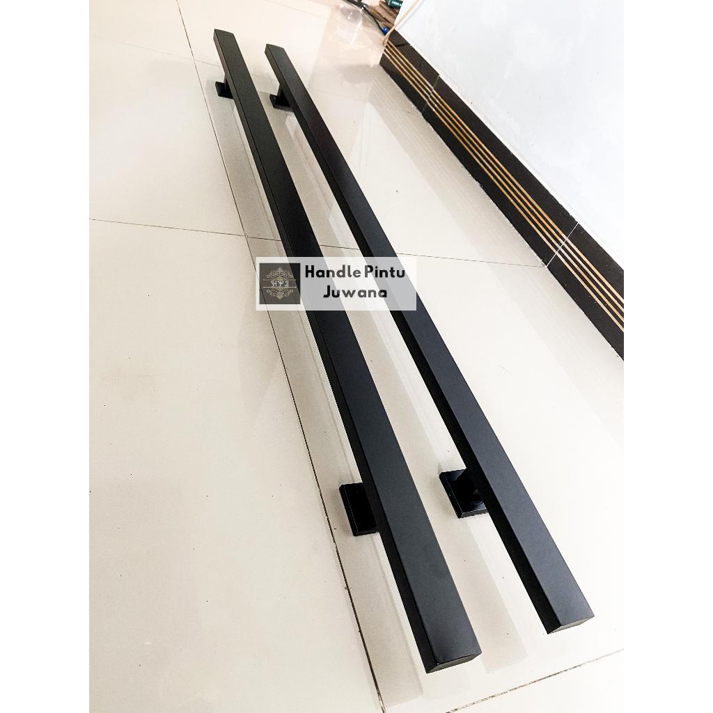 Handle pintu rumah stainless steel anti karat 100cm 120cm 150cm full hitam gagang pintu jumbo mewah 