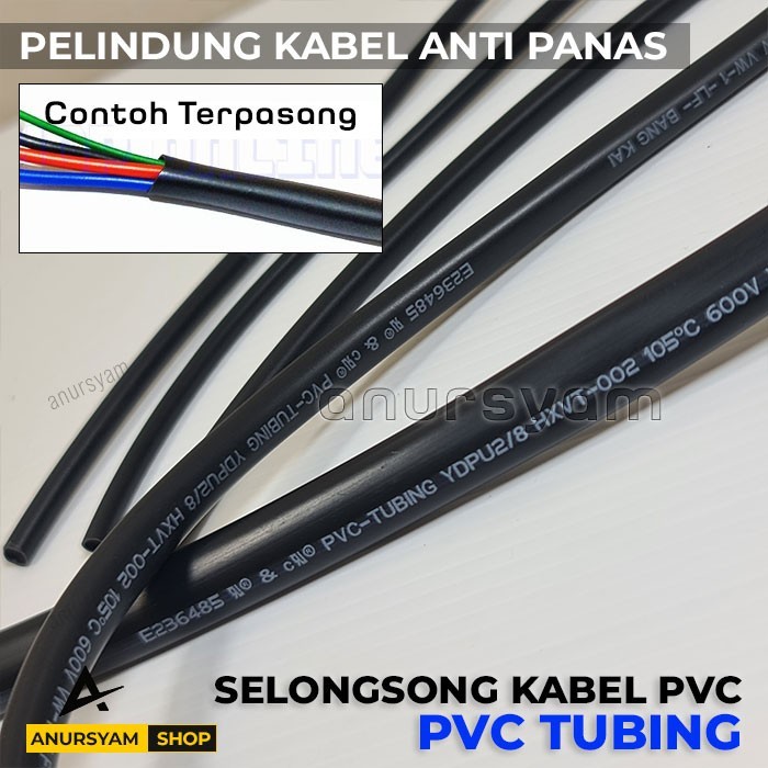 Selang Pembungkus Kabel Selongsong Anti Panas PVC Karet Pelindung Kabel
