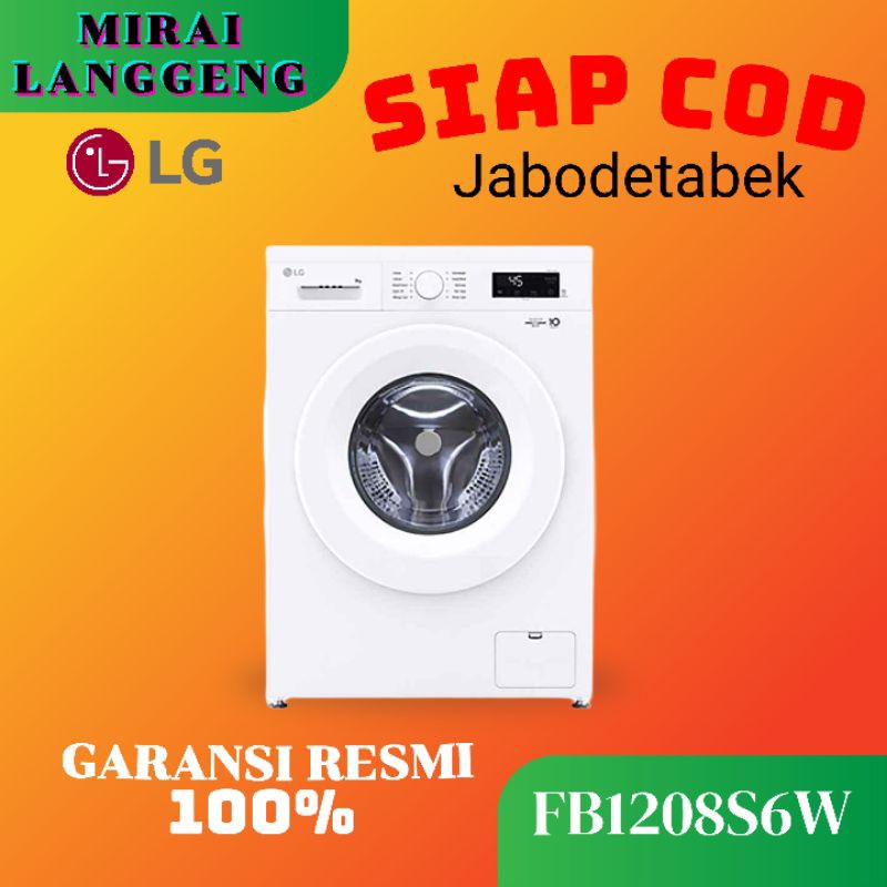 MESIN CUCI 8 KgG FRONT LOADING LG FB1208S6W
8KG INVERTER DD