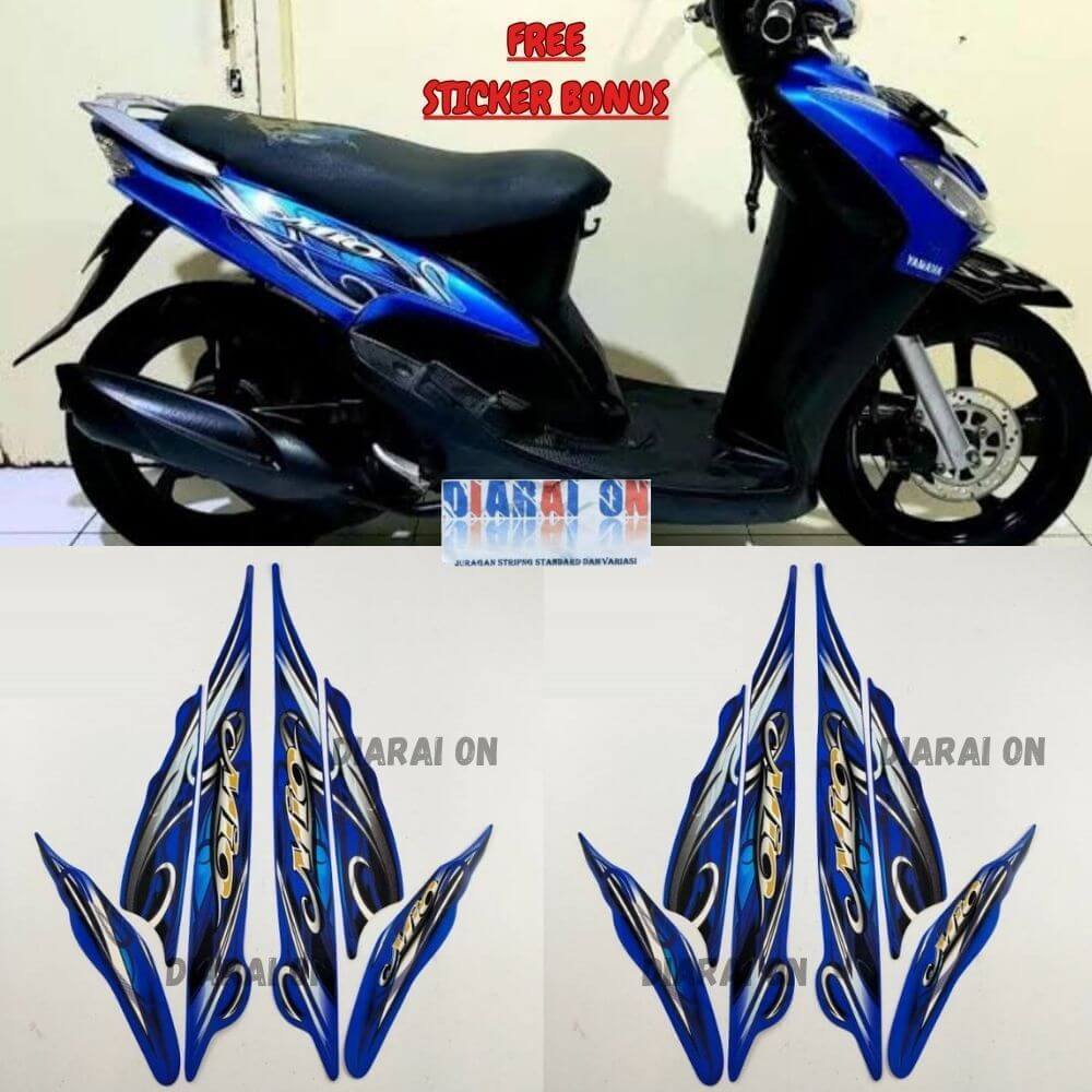 Stiker Striping Yamaha Mio Sporty 2010 - Mio Smile 2010 2011 Biru Murah