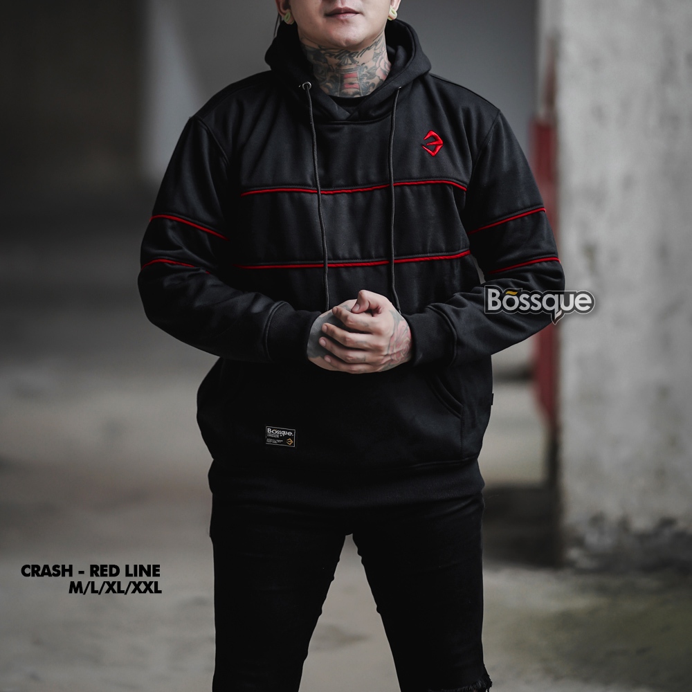 Bossque - Crash Hoodie Pria Original Bordir Jumper | Hoodie Distro Pullover Sweater Pria Switer