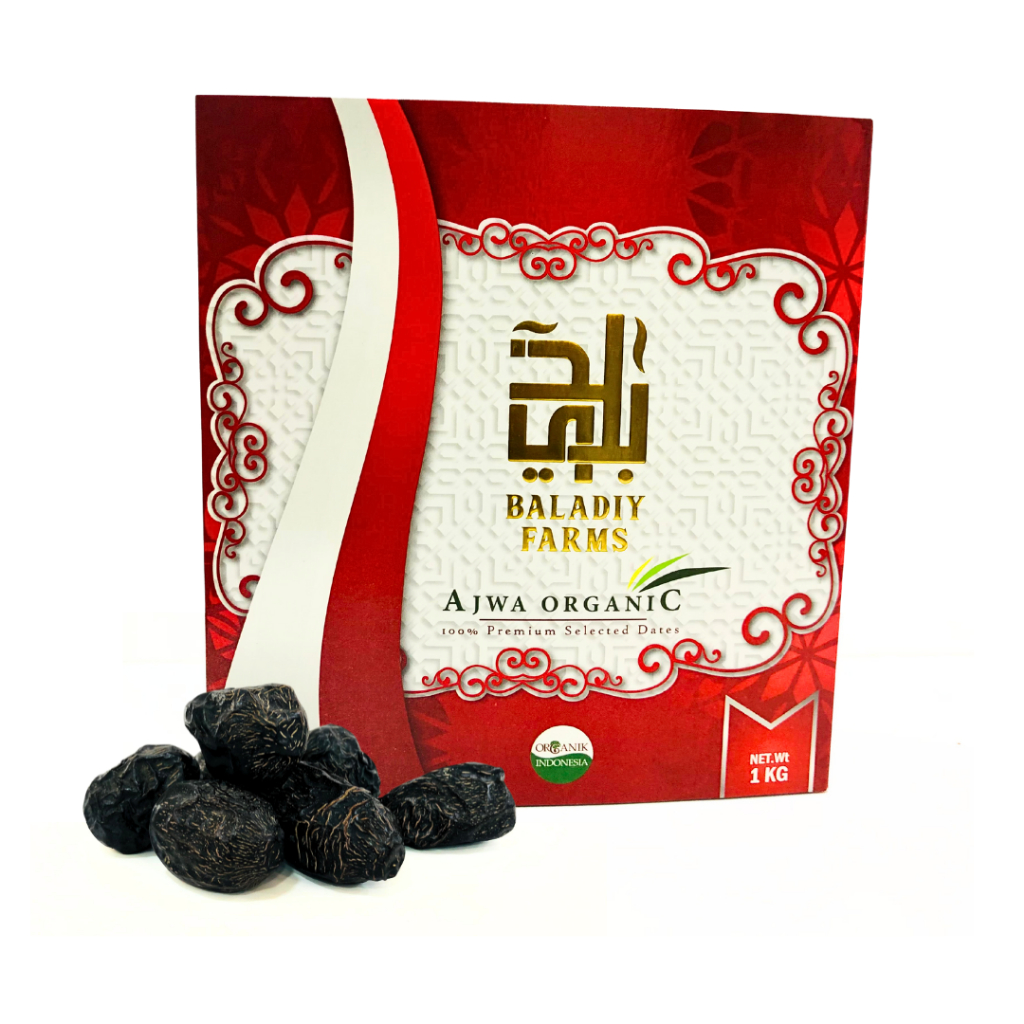 

Baladiy Farms Kurma Ajwa Organik (1Kg) 100% Premium Selection Dates | Organik Ajwah Kurma Nabi