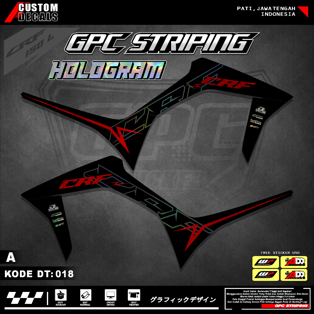 STICKER STRIPING VARIASI CRF 150 L GPC STRIPING HONDA CRF 150L - 018