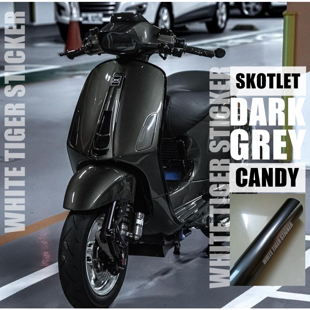SKOTLET STIKER MOTOR DARK GREY CANDY SKOTLET DARK GREY METALIK CANDY SKOTLET GREY CANDY SCOTLITE DAR