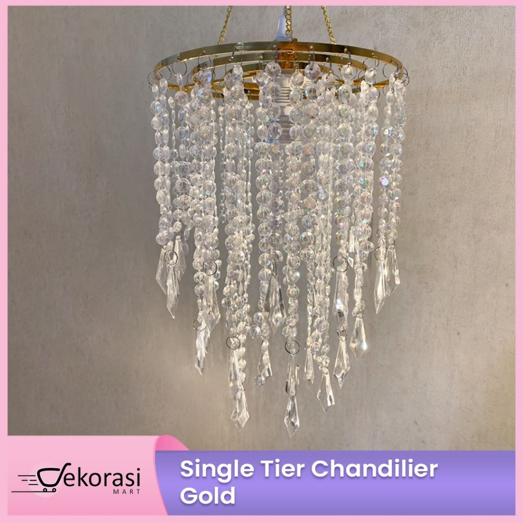 Single Tier Chandelier/ Lampu Gantung Dekorasi Single Tier/dekorasi pesta/dekorasi pernikahan/lampu 