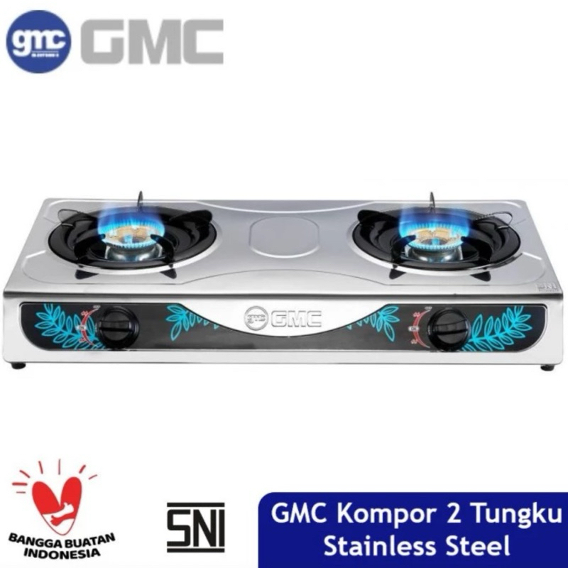 KOMPOR GAS GMC 2 TUNGKU STAINLEAS STEEL - GMC KOMPOR GAS 2 TUNGKU - KOMPOR 2 MATA STAINLESS STEEL GM