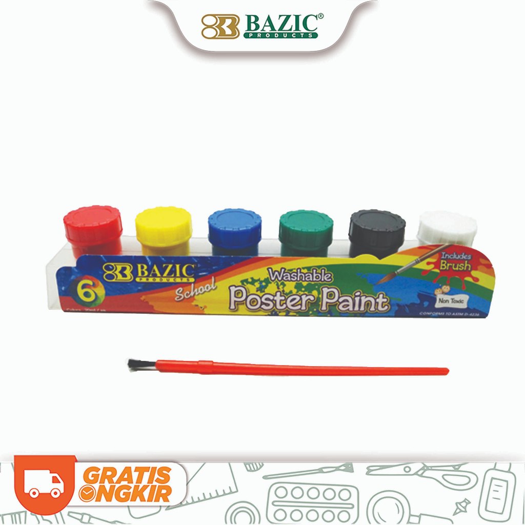 

Bazic Poster Paint 6 Colors With Brush - Cat Poster