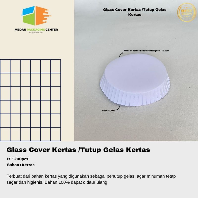 Glass cover kertas 200pcs / tutup gelas kertas/ lid tutup gelas cover hotel