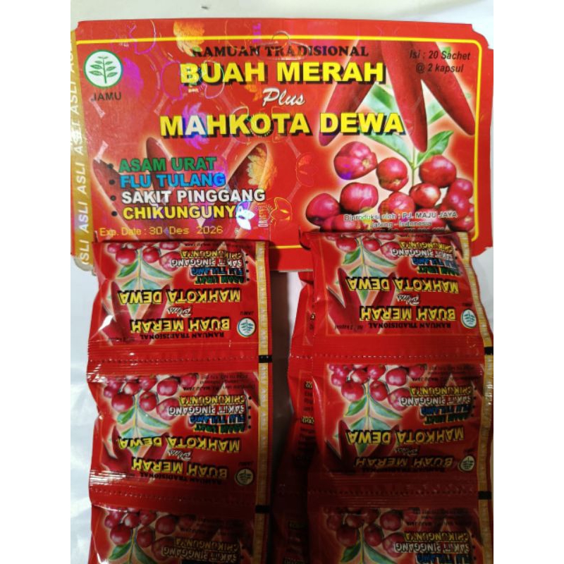 KAPSUL BUAH MERAH MAHKOTA DEWA asam urat, chikungunya