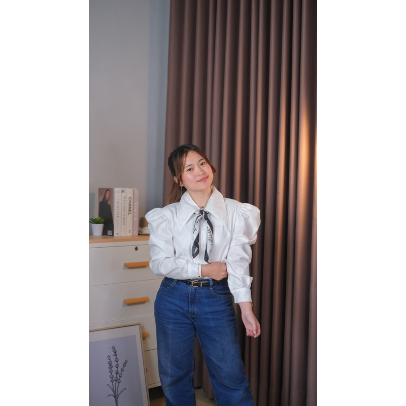 MINJI BLOUSE BY MAEZULA BAHAN KATUN KERJA KANTOR KULIAH KEMEJA WANITA POLOS