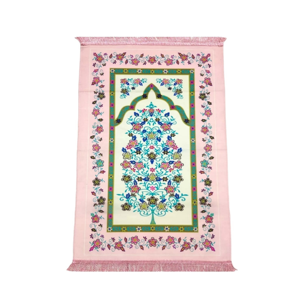 Sajadah Turki Bahan Suede Premium Motif Bunga Fhasion Muslim sajadah travel suede