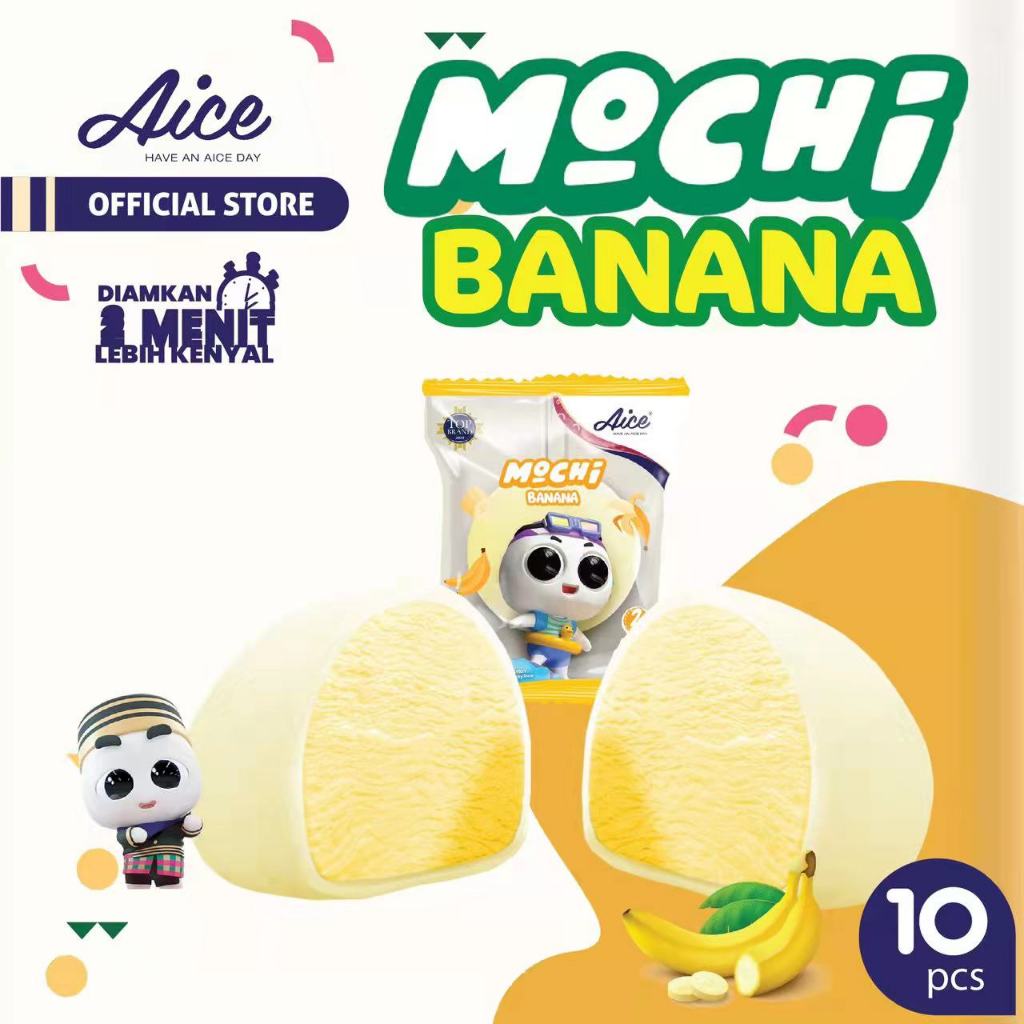 

Aice Ice Cream Mochi Banana Es Krim (isi 10 pcs) eskrim 10pcs