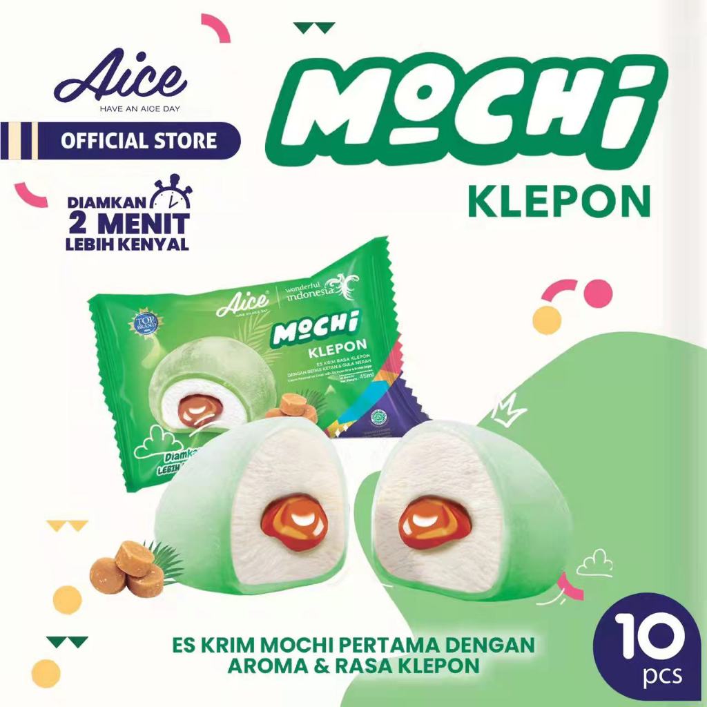 

Aice Ice Cream Mochi Klepon Es Krim (isi 10 pcs) eskrim 10pcs