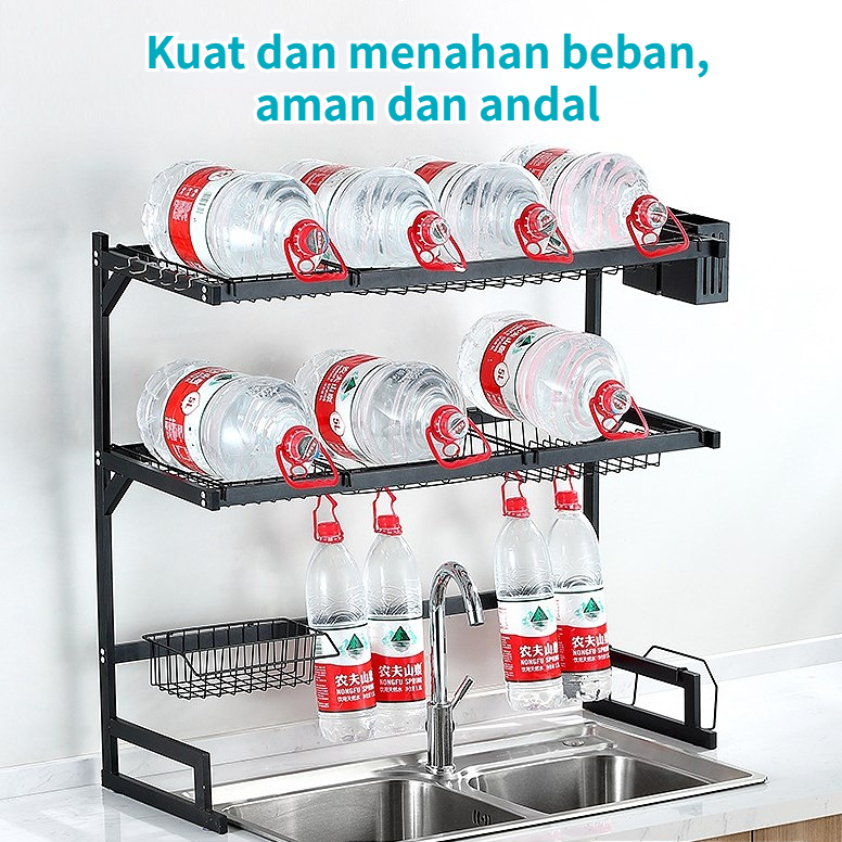Rak Piring Tertutup Rak Cuci Piring Dapur Rak Lemari Dapur Rak Stainless Steel Penyimpanan Dapur Rak