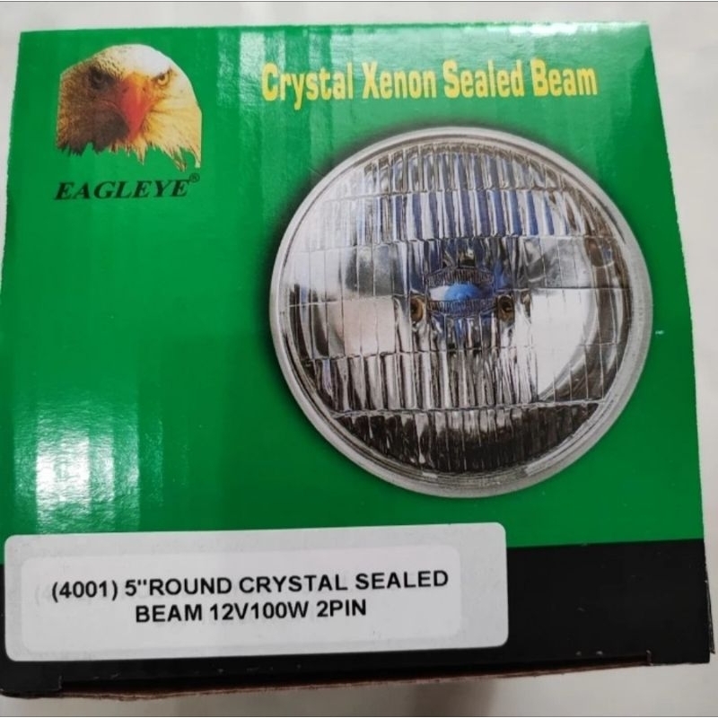 Crystal Xenon Sealed Beam 4001 Eagleye 5" Round 12V 100W