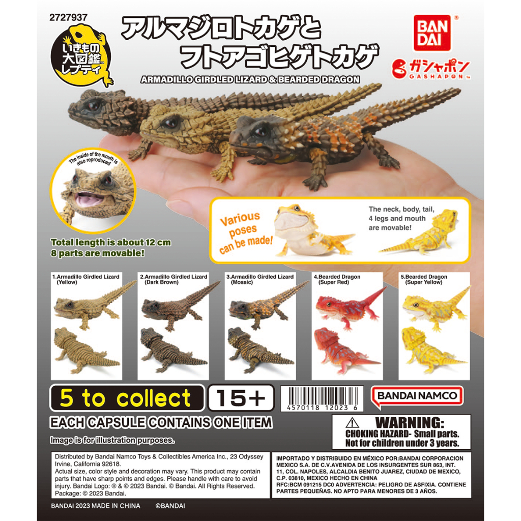 Gashapon Armadillo Girdled Lizard Bearded Dragon Reptil Bandai
