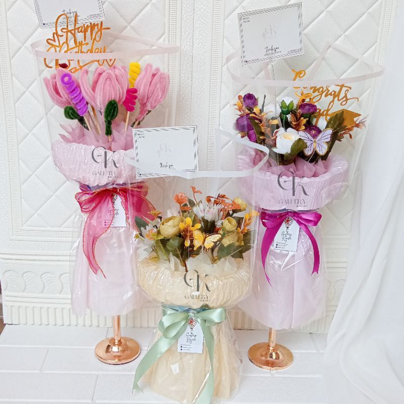 Alissya Bouquet | Round Bouquet | Buket Tulip | Buket Artificial | Buket Wisuda | Buket Kota Malang 