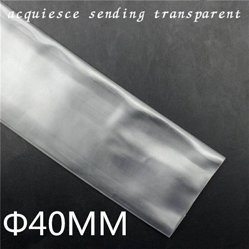 transparan heat shrink tube isolasi selang bakar susut 40mm clear