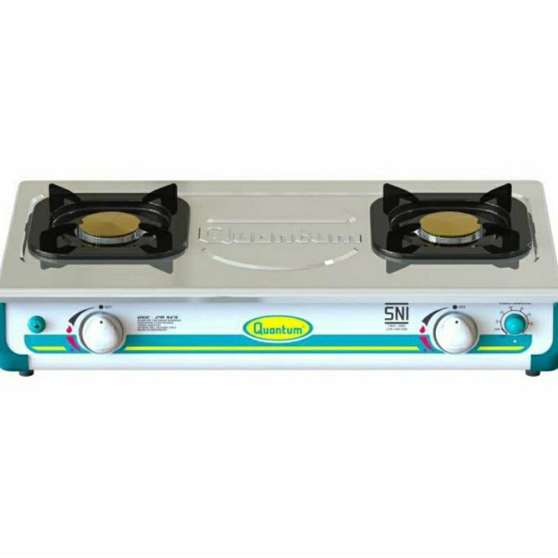 Quantum QGC-211 SES Kompor Gas 2 Tungku Analog Timer Pematik Elektrik Garansi Resmi SNI