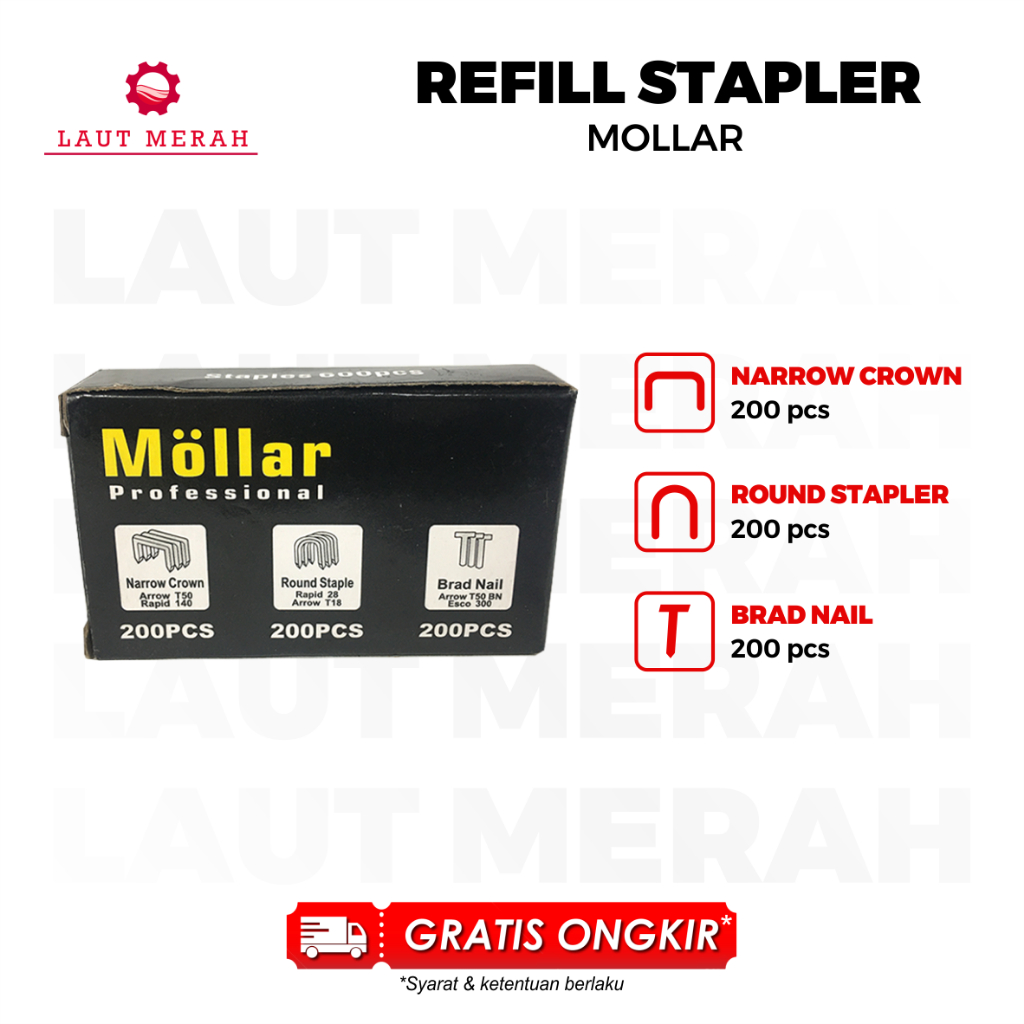 

MOLLAR Refill Staple Gun 3 in 1 Isi Ulang Staples Tembak 3 Way Hekter