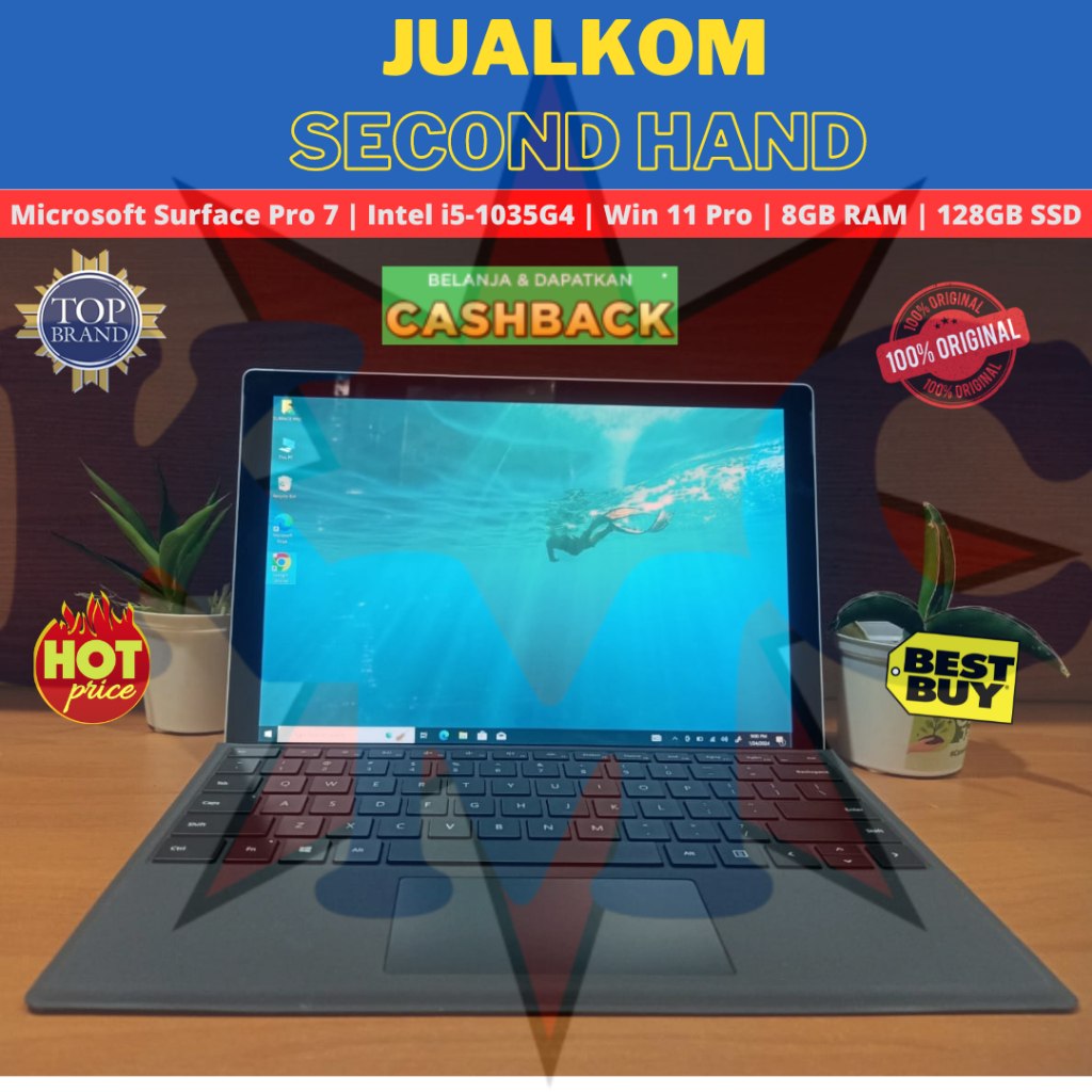 Microsoft Surface Pro 7 Touch i5 1035G4 12.3" 8GB 128GB SSD W11 Pro Second